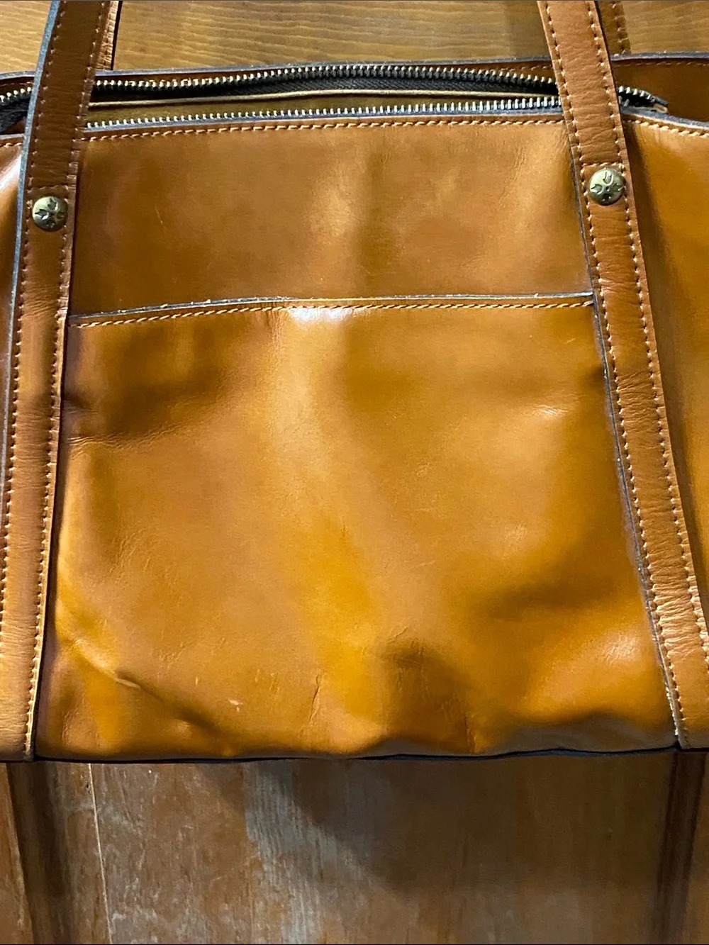 Patricia Nash Tan Leather Chantilly Vintage Satchel Shoulder Bag